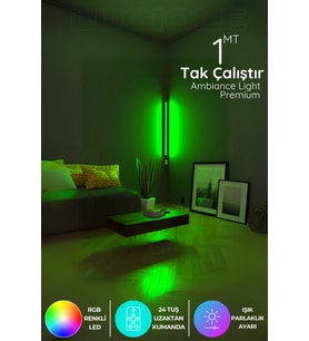 Şerit LED Led Aplik Işık Uzaktan Kumandalı 16 Renk 4 Animasyon Yapışkanlı Köşe Proled