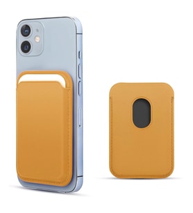 Microsonic Apple iPhone 12 Leather Wallet MagSafe Sarı