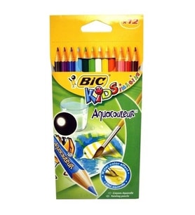 BİC KİDS WATERCOLOUR AQUACOLOUR KURU-SULU BOYA KALEM SETİ TAM BOY 12'Lİ(RENK)