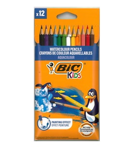 BİC KİDS WATERCOLOUR AQUACOLOUR KURU-SULU BOYA KALEM SETİ TAM BOY 12'Lİ(RENK)