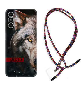 Samsung A23 A31 A32 A50 A51 A52 A53 A70 Kılıf Boyun Asklı Rasta Silikon Wolf Eyes 1758