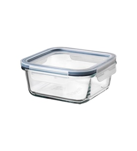 IKEA 365+ 600 Ml 15x15x7 Cm Kare Kapaklı Vakumlu Saklama Kabı Cam - Plastik (Şeffaf)