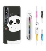 Tecno Spark 6 6 Go 8C 8 Pro 7 7 Pro Kılıf Kablo Koruma Spiral Silikon Hello Panda 1709