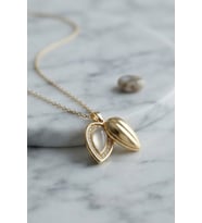 316L Çelik Zincir Gold Renk Damla Tomurcuk Model Kolye
