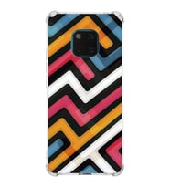 PrintiFy Huawei Mate 20 Pro Uyumlu Köşe Korumalı Labirent Grafiti Tasarımlı Şeffaf Silikon Kılıf