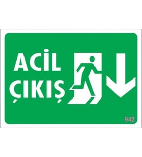 Pvc Levha quot;Acil Çıkışquot; 17,5*25 cm