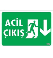Pvc Levha quot;Acil Çıkışquot; 17,5*25 cm