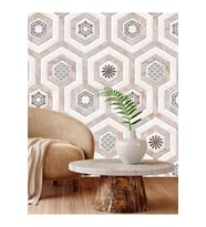 Dreamwall 3D Geometrik Mermer Desenli Silinebilir Tekstil Duvar Kağıdı (Çok Renkli)