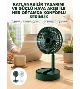 Katlanabilir Usb Şarjlı Masaüstü Soğutucu Mini Fan Telefon Tutucu