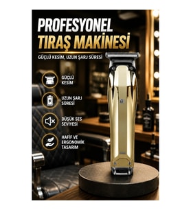Profesyonel Şarjlı Erkek Saç ve Sakal Tıraş Makinesi USB Şarjlı Güçlü Kesim Kablosuz Bakım Cihazı