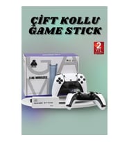 Mey İthalat® Çift Oyun Kollu 4K HD Ekran Nostaljik 20.000 Oyunlu Beyaz Game Stick