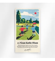 23 Nisan Temalı 6'lı 8,5x15 cm Tebrik Bileklik Mesaj Not Hediye Kartı Çocuk Bayramı