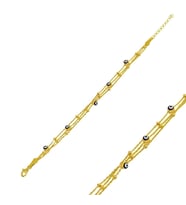 Aylider Kadın Gümüş 925 Ayar Yuvarlak Gözlü Nazar Boncuklu Zincirli Gold Bileklik Aylider