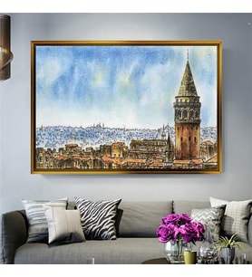 Altın Çerçeveli dekoratif tablo l829 (Gold)