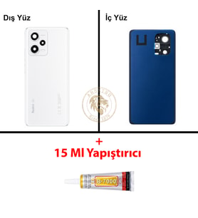 Xiaomi Redmi Note 12 Pro Plus 5G Lensli Kutup Beyazı Arka Pil Kapağı + B-7000 Yapıştırıcı