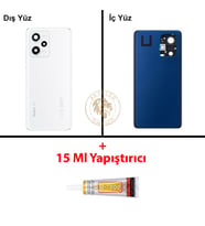 Xiaomi Redmi Note 12 Pro Plus 5G Lensli Kutup Beyazı Arka Pil Kapağı + B-7000 Yapıştırıcı