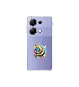 Redmi Note 13 ile uyumlu Splash arı tasarımlı şeffaf silikon kılıf