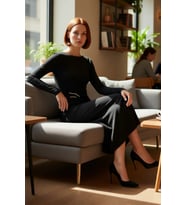 Kadın Aksesuar Detaylı Uzun Kollu Bodycon Maxi Örme Elbise Şık Kış Koleksiyonu Özel Anlara Hazır