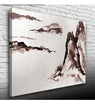 Karla Kaplı Kayalıklar Yağlıboya Kanvas Tablo 50 x 70