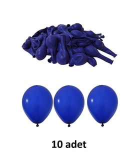 Lacivert Balon 12" - 30 cm Lateks Lacivert Renk Balon 10'lu Paket