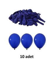 Lacivert Balon 12" - 30 cm Lateks Lacivert Renk Balon 10'lu Paket