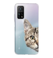 Xiaomi Mi 10 T Pro Uyumlu Kapak Catface Tasarımlı Şeffaf Silikon Kılıf