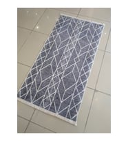 EVALİFE 8285 SİYAH KREM KAYMAZ DERİ TABAN HALI 80X150 CM