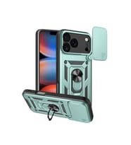 Iphone 17 Pro Pars Lens Yüzüklü Silikon - Yeşil