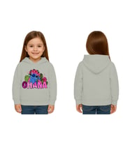 Unisex Stitch Baskılı Çocuk Swaetshirt Baskılı Kapüşonlu 3 İplik Şardonlu (Gri)