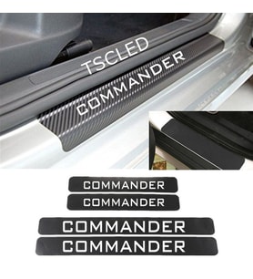 Commander Karbon Kapı Eşiği Kaplama Sticker (4 Adet) zz93