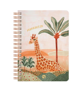 Marrakech Spiralli Defter Çizgili Zürafa 17x24 cm