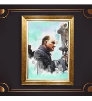Altın Varaklı Çerçeveli Paspartulu Atatürk Tablo z4921 (Gold)