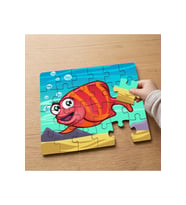 Şaşkın Kırmızı Balık Tasarımlı 24 Parça Ahşap Çocuk Puzzle
