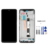 Tkgz - Xiaomi POCO X3 PRO Uyumlu Lcd Ekran Dokunmatik Servis ÇITALI SİYAH + TAMİR SETİ
