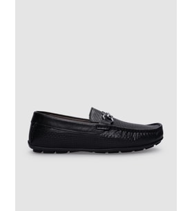 %100 Hakiki Deri Siyah Tokalı Erkek Loafer