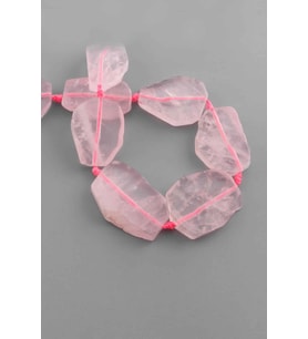 Pembe Kuvars Doğal Taş Parlak Mor Yassı Amorf Kesim 26x38mm Dizi [AA]