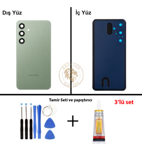Samsung S24 Plus Yeşil Arka Pil Kapağı Batarya Kapağı Lazer Kesim + Yapıştırıcı ve Vida Seti