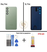 Samsung S24 Plus Yeşil Arka Pil Kapağı Batarya Kapağı Lazer Kesim + Yapıştırıcı ve Vida Seti