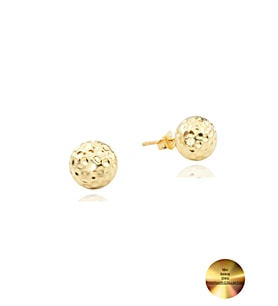 18k Serie Oro Dövme Küre Kadın Gümüş Küpe 9 MM (Altın)