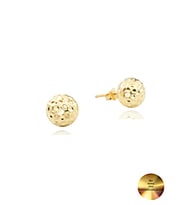 18k Serie Oro Dövme Küre Kadın Gümüş Küpe 9 MM (Altın)