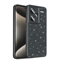 Coverzone Xiaomi Redmi Note 13 Pro Plus 5G ile uyumlu Z-Jelly K?l?f Kamera Korumal? Simli I??lt?l? Renkli Parlak Silikon Kapak - Siyah