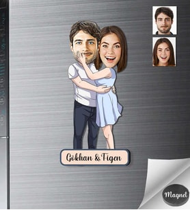 Kişiye Özel Sevgili Ahşap Magnet -23