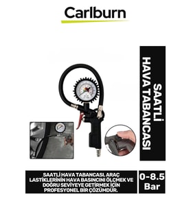 Premium Dayanıklı 500 mm Uzunluğunda Hassas Manometre Lastik Basıncı 0-8.5 Bar Saatli Hava Tabancası