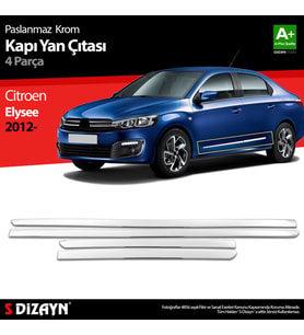 Citroen Elysee Krom Kapı Yan Çıtası 4 Prç 2012-2017