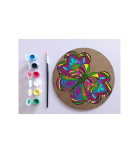 AHŞAP MANDALA 20x20 cm DAİRE MDF üzerine UV baskı modeller- DESENLİ Mandala Set Boyama