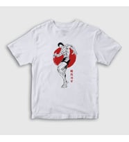 Presmono Unisex Çocuk Beyaz Fighter Anime Hanma Baki T-Shirt 317399tt