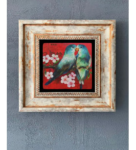 Çerçeveli Taş Duvar Dekoru 20 X 20 Cm Kuş Görsel