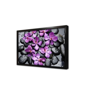 Spa Taşları ve Orkide Çerçeveli Mdf Tablo