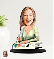Kişiye Özel 8 Mart Kadınlar  Günü Hediyesi   Karikatürlü  Mdf Biblo (Çok Renkli)