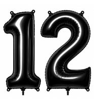 12 Rakam Folyo Balon Siyah Rengi (76 cm)